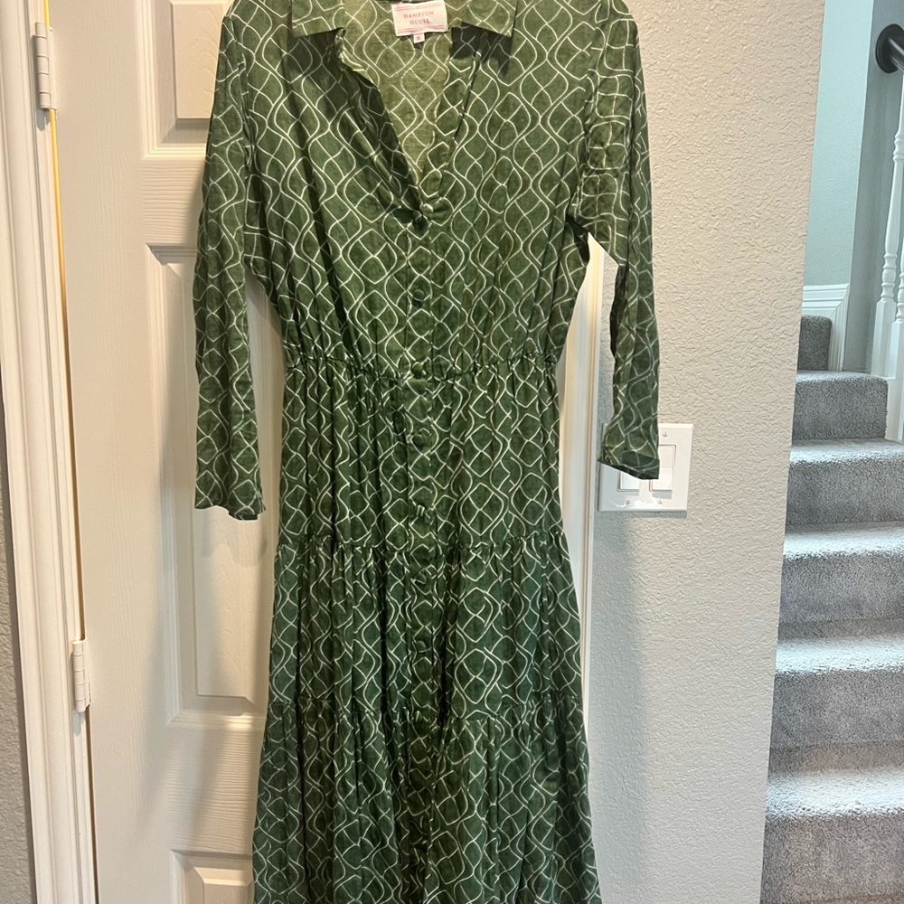Green Patterned Women's Dress